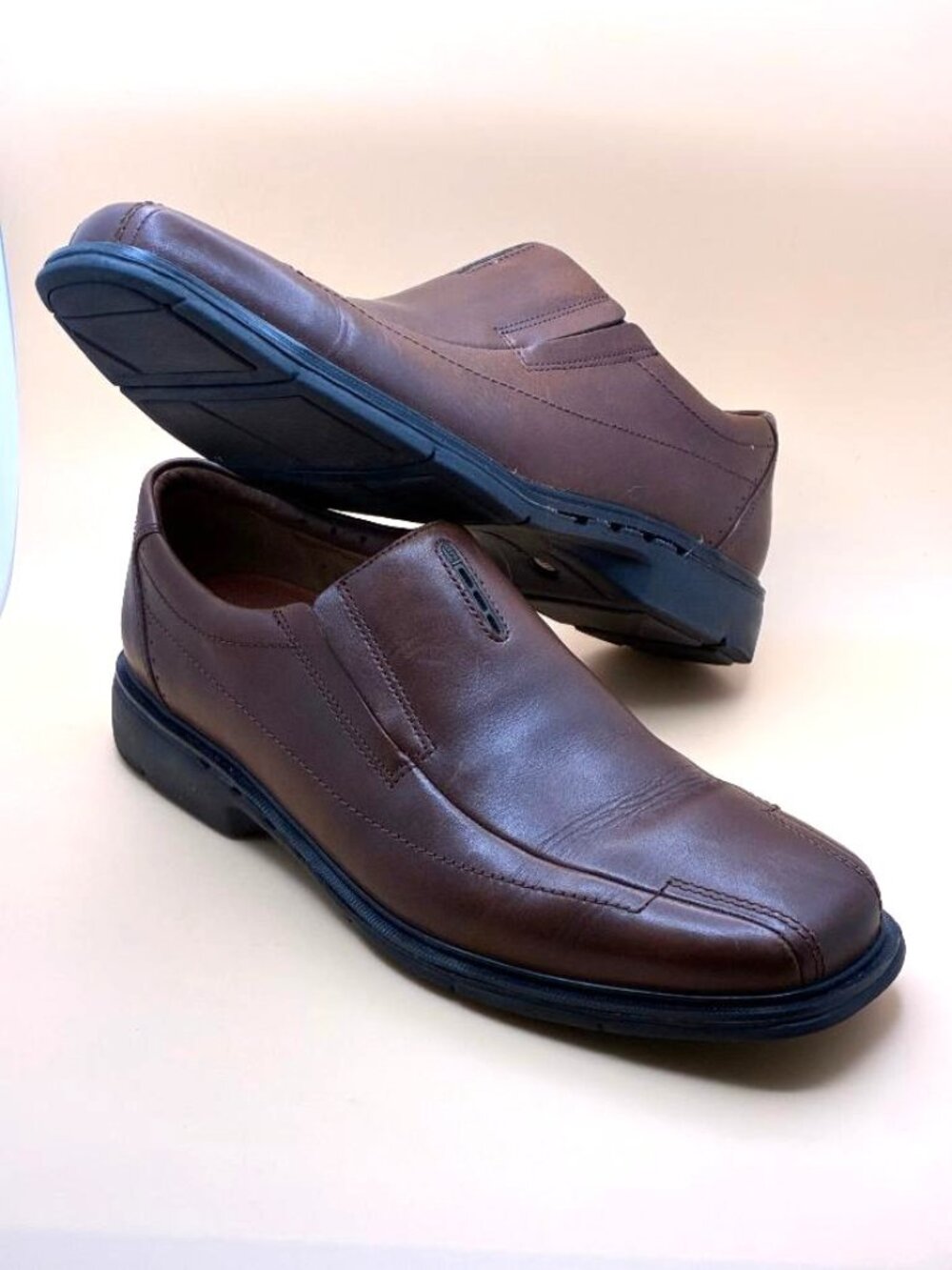 Men's Clarks Unstructured Sheridan Slip on Loafers Leather Sz 12 *EUC*